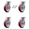 Service Caster 8 Inch Kingpinless Poly on Aluminum Wheel Swivel Caster Set with Swivel Locks SCC-KP30S820-PAR-BSL-4 - alternate 1